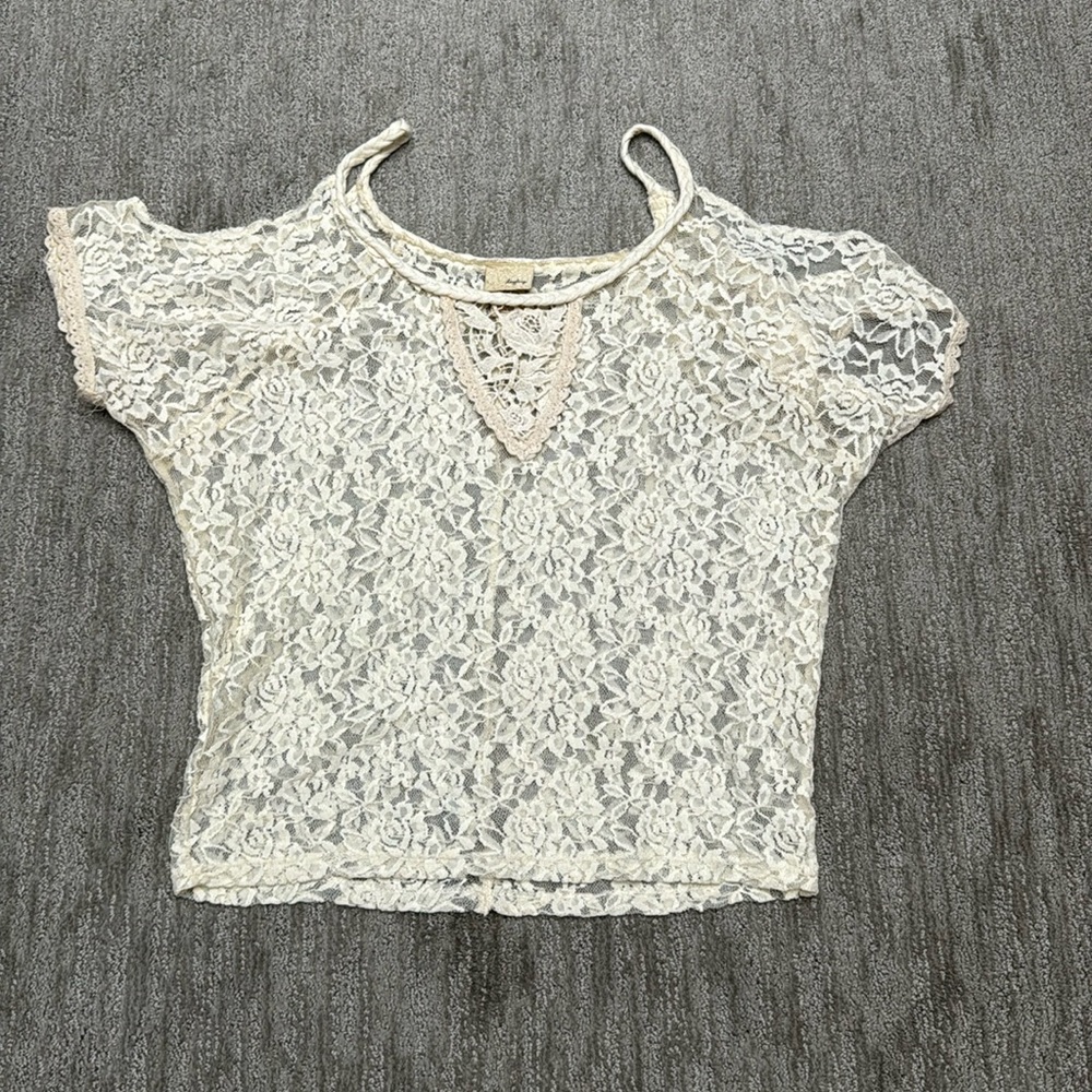 Lacy Cold Shoulder Top